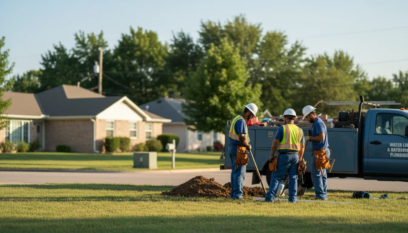 Residential water line and bathroom plumbing service in Hulen, KY